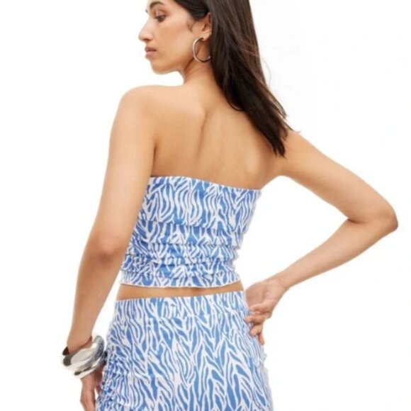 DVF for Target Women's Sea Twig Blue Tank/Tube Top - Picture 4 of 6